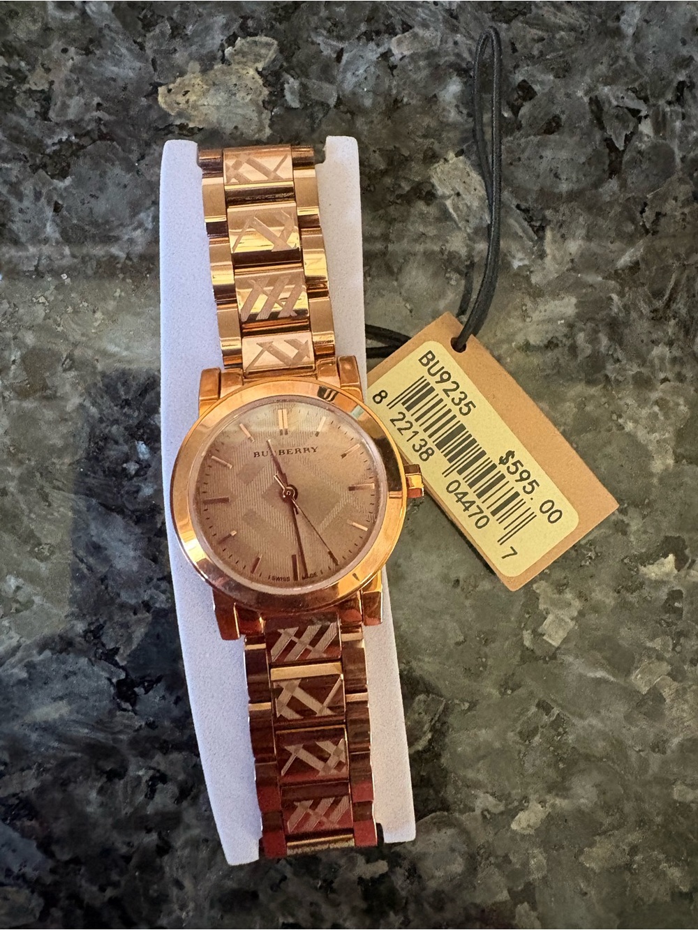 Burberry Rose Gold-Tone Women's Bracelet Watch with Signature Link Pattern